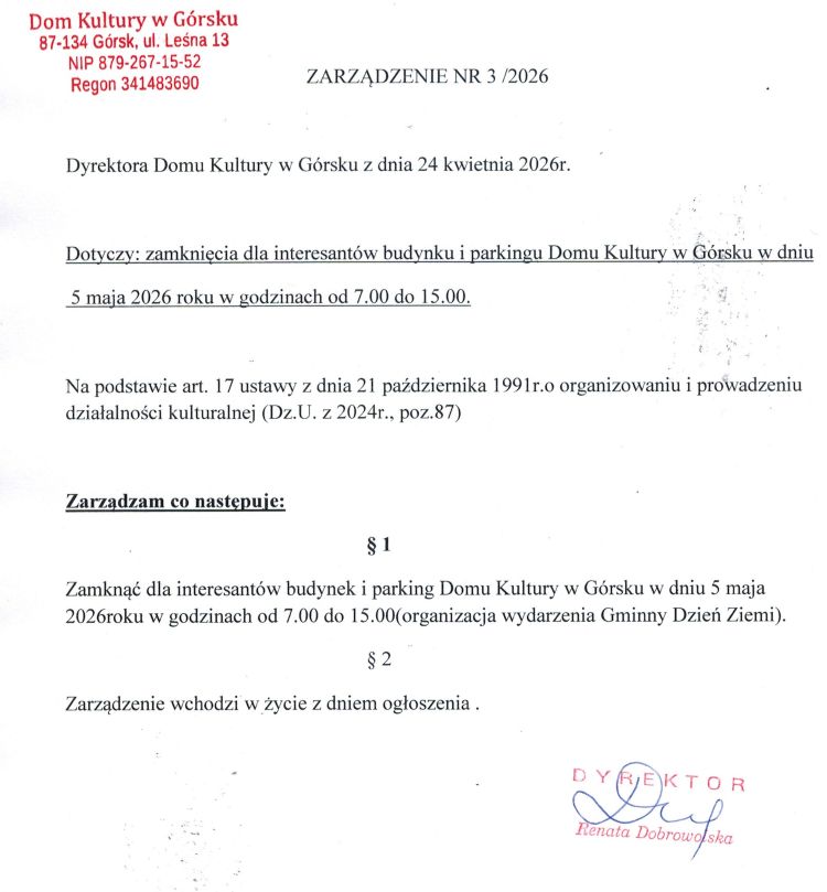 zarządzenie dzień ziemi